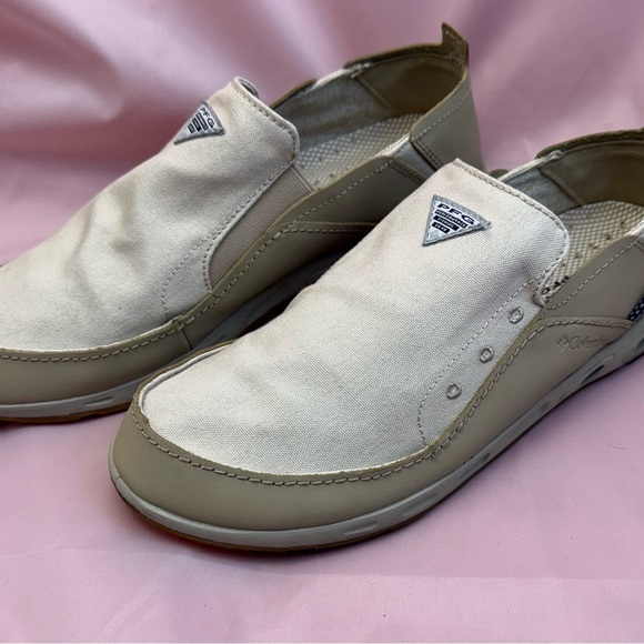 Columbia Other - Tan Canvas Slip-On Boat Shoes Lightweight Fishing Coastal  Sz 12 ᴄᴏʟᴜᴍʙɪᴀ PFG